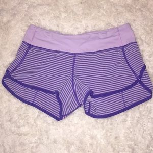 Purple stripe lululemon shorts